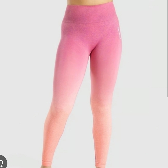 Gymshark Pants - Gymshark Adapt Ombre Seamless - Orange/Pink Marl, size XS